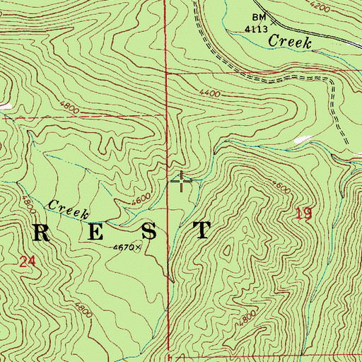 Topographic Map of Maverick Creek, ID