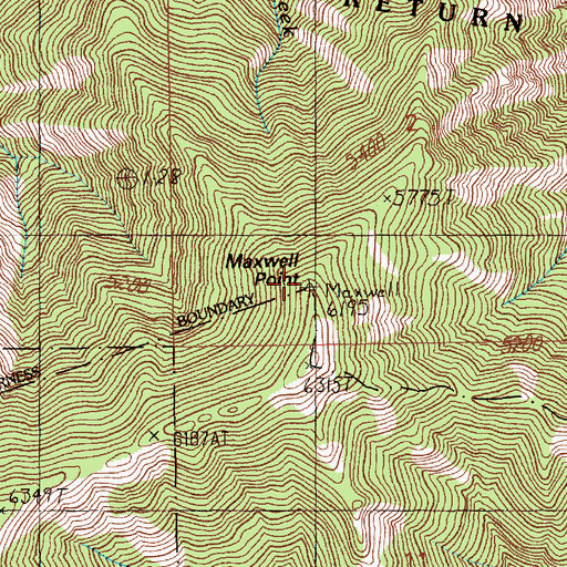 Topographic Map of Maxwell Point, ID
