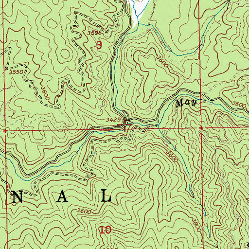 Topographic Map of May Creek, ID