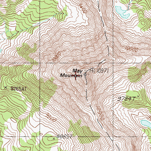 Topographic Map of May Mountain, ID