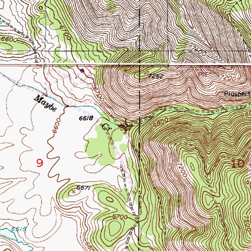 Topographic Map of Mabey Canyon, ID