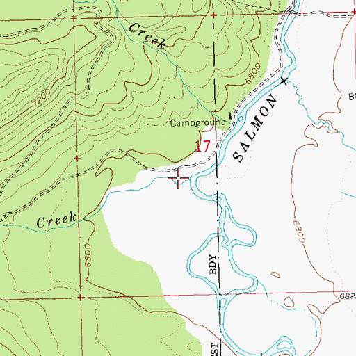 Topographic Map of Mays Creek, ID