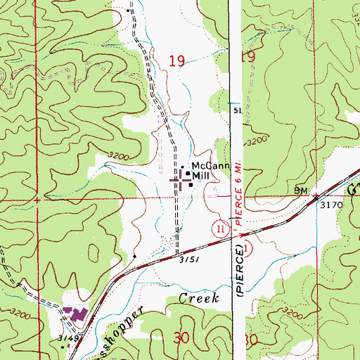 Topographic Map of McCann Mill, ID