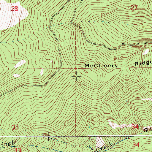 Topographic Map of McClinery Ridge, ID
