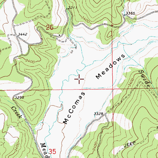 Topographic Map of McComas Meadows, ID
