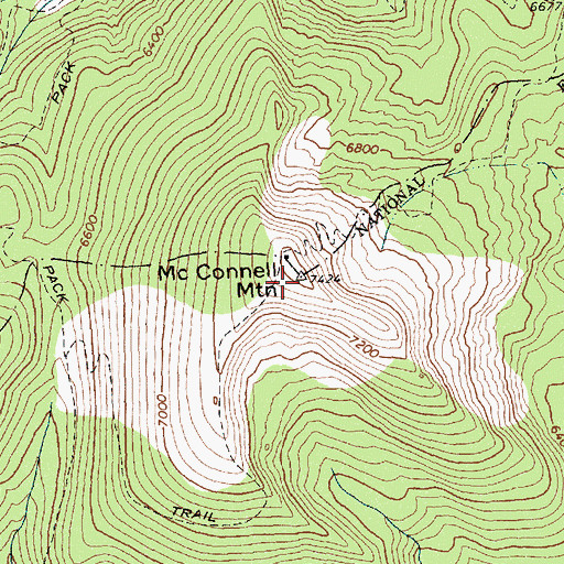Topographic Map of McConnell Mountain, ID