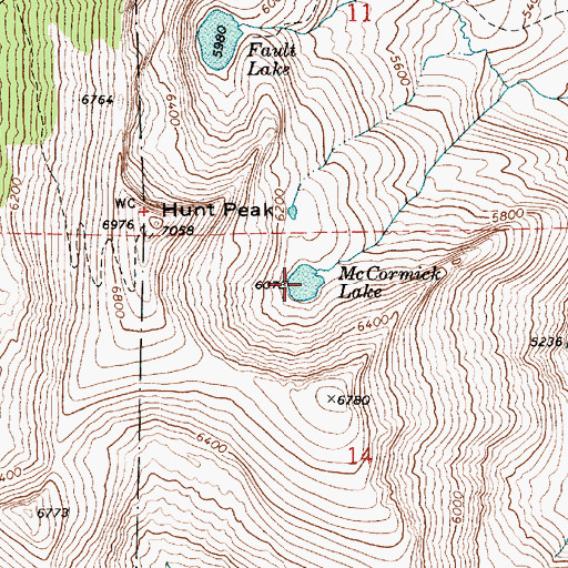 Topographic Map of McCormick Lake, ID