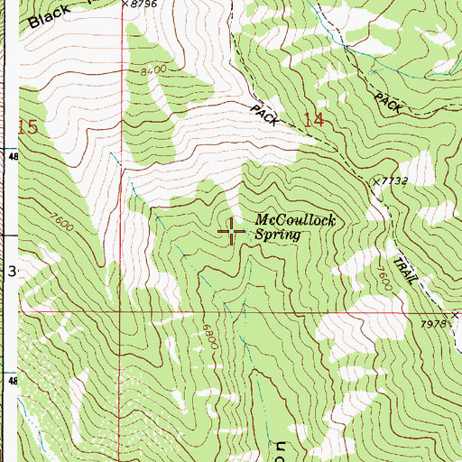 Topographic Map of McCoullock Spring, ID