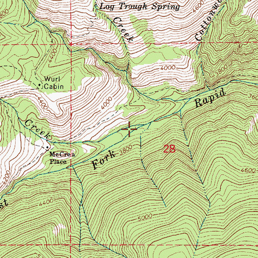 Topographic Map of McCrea Creek, ID