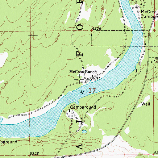 Topographic Map of McCrea Ranch, ID