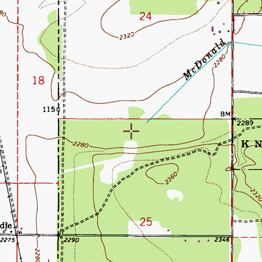 Topographic Map of McDonald Creek, ID