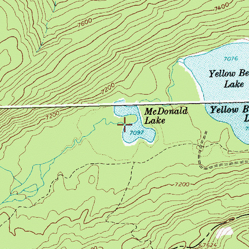 Topographic Map of McDonald Lake, ID