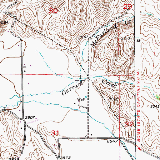 Topographic Map of McFarland Creek, ID