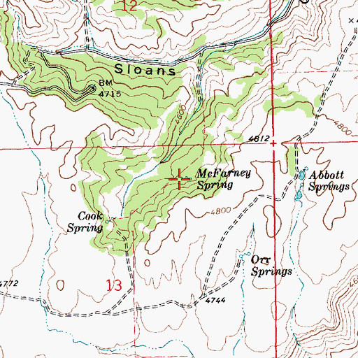 Topographic Map of McFarney Spring, ID