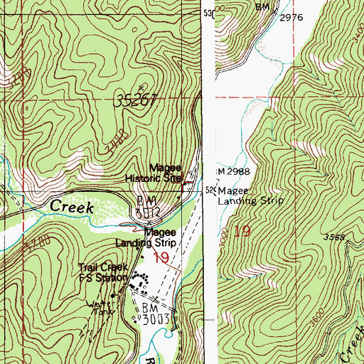 Topographic Map of McGee Ranger Station, ID