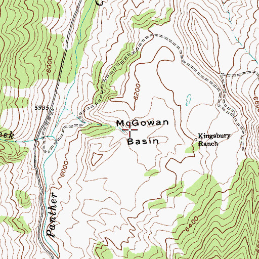Topographic Map of McGowan Basin, ID
