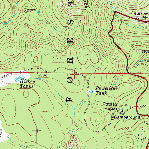 Topographic Map of North Mingus Trail Number One Hundred Six, AZ