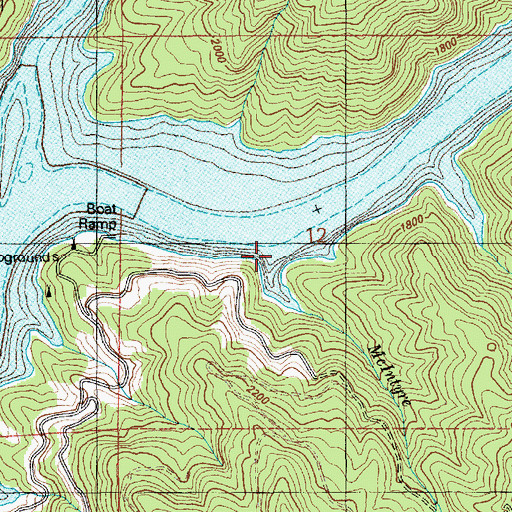 Topographic Map of McIntyre Creek, ID