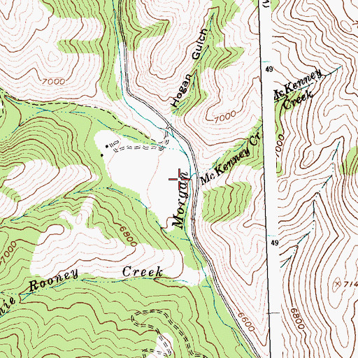 Topographic Map of McKenney Creek, ID