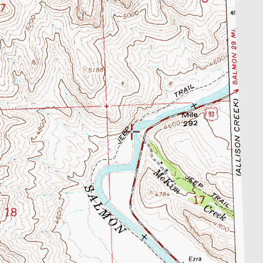 Topographic Map of McKim Creek, ID