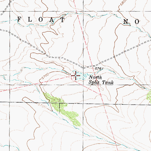 Topographic Map of North Split Tank, AZ