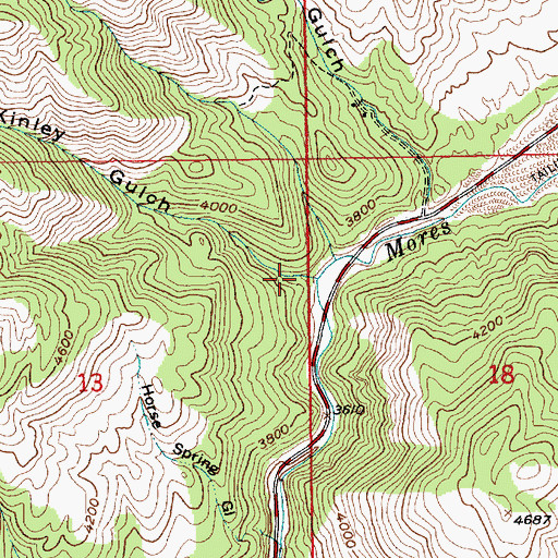 Topographic Map of McKinley Gulch, ID