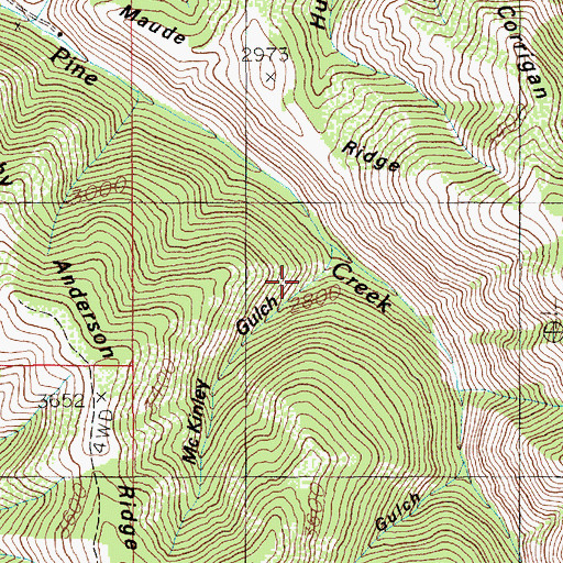 Topographic Map of McKinley Gulch, ID