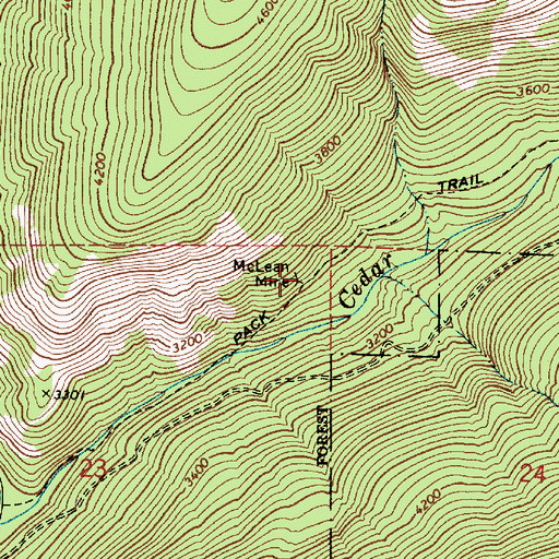 Topographic Map of McLean Mine, ID