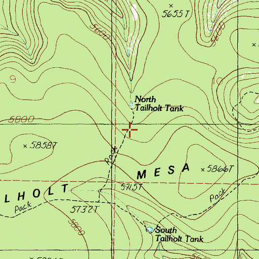 Topographic Map of North Tailholt Tank, AZ