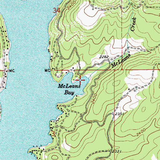Topographic Map of McLeans Creek, ID