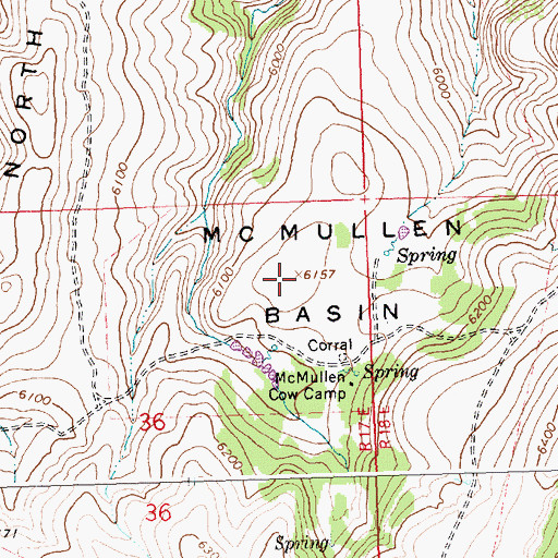 Topographic Map of McMullen Basin, ID