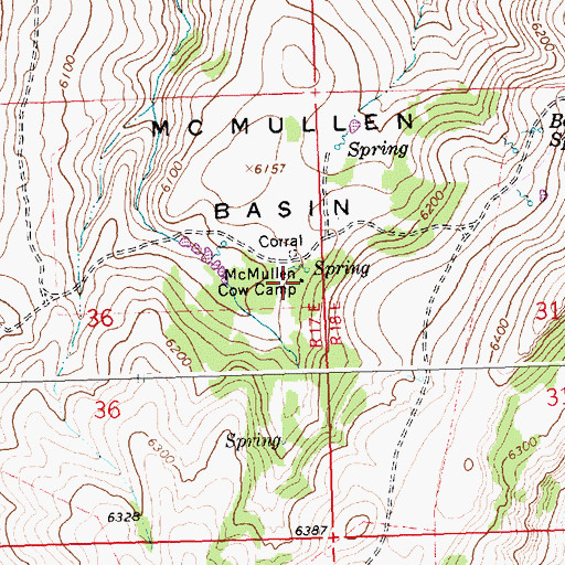 Topographic Map of McMullen Cow Camp, ID