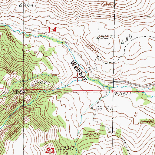 Topographic Map of McNeary Creek, ID