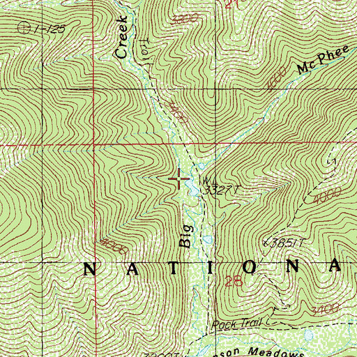 Topographic Map of McPhee Creek, ID