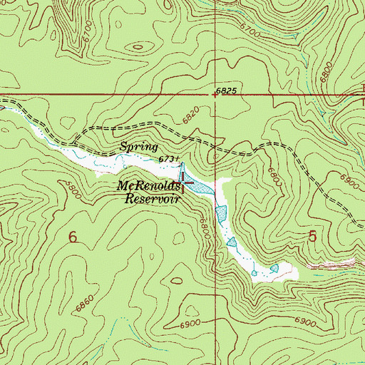 Topographic Map of McRenolds Reservoir, ID