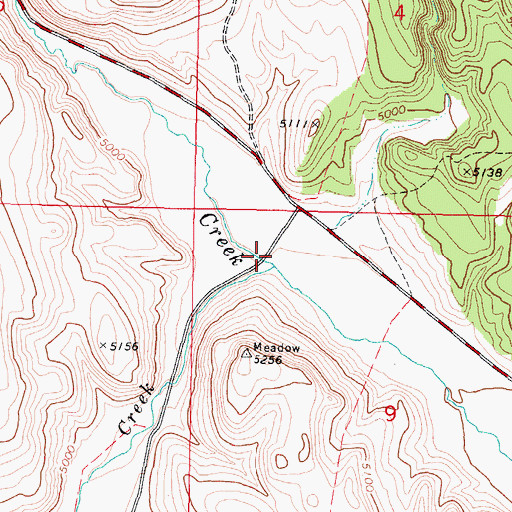 Topographic Map of Meadow Brook Creek, ID