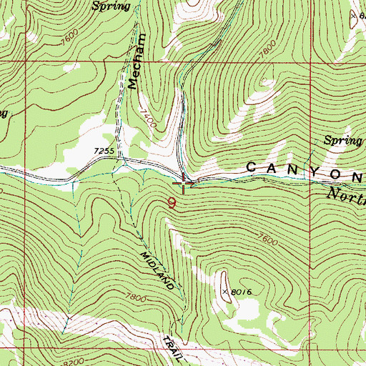 Topographic Map of Meadow Creek, ID