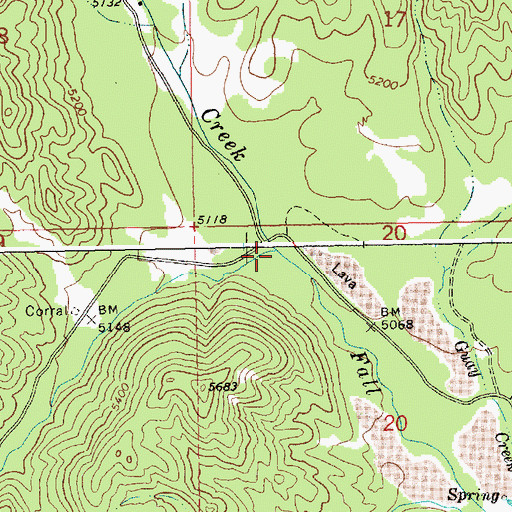 Topographic Map of Meadow Creek, ID