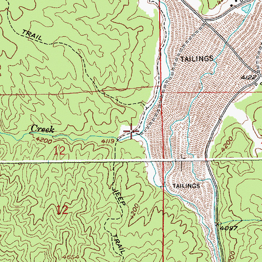 Topographic Map of Meadow Creek, ID