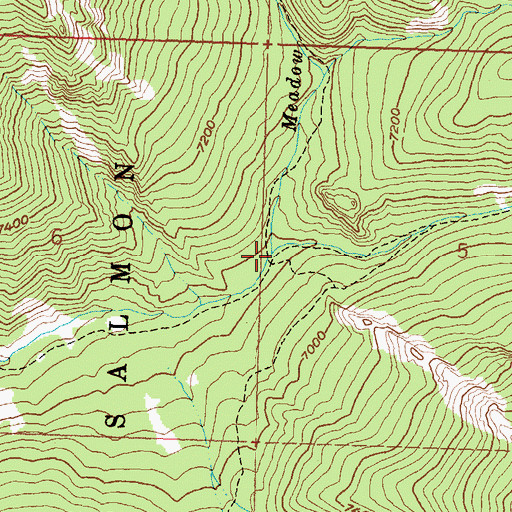 Topographic Map of Meadow Creek, ID