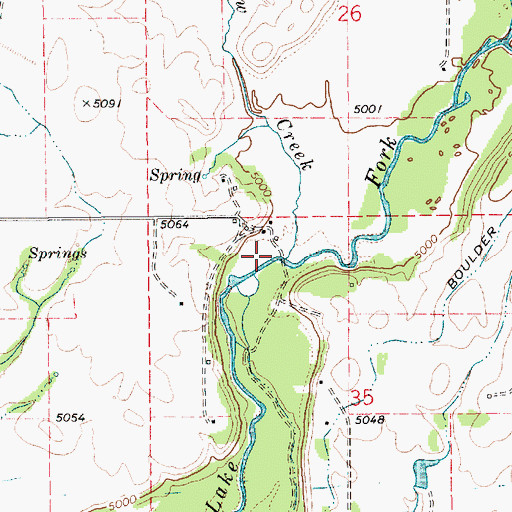 Topographic Map of Meadow Creek, ID