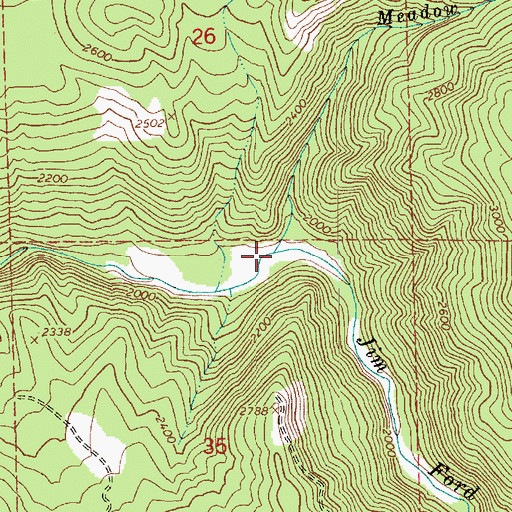 Topographic Map of Meadow Creek, ID