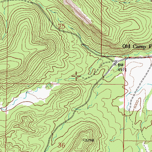 Topographic Map of Old Camp Spring, AZ