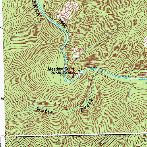 Topographic Map of Meadow Creek Guard Station, ID