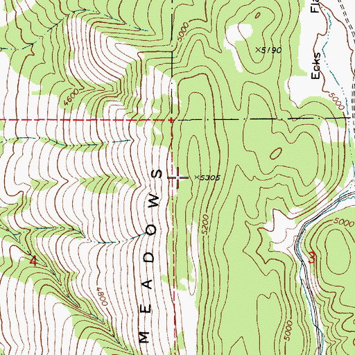 Topographic Map of Meadow Hill, ID
