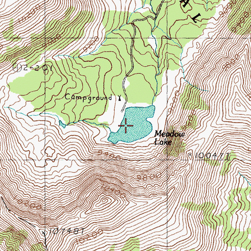 Topographic Map of Meadow Lake, ID