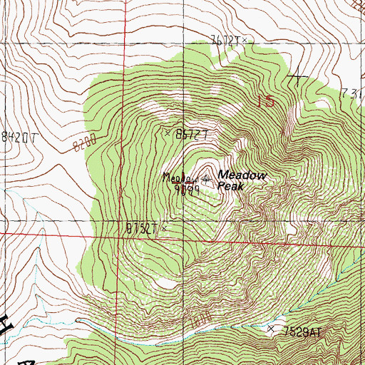 Topographic Map of Meadow Peak, ID