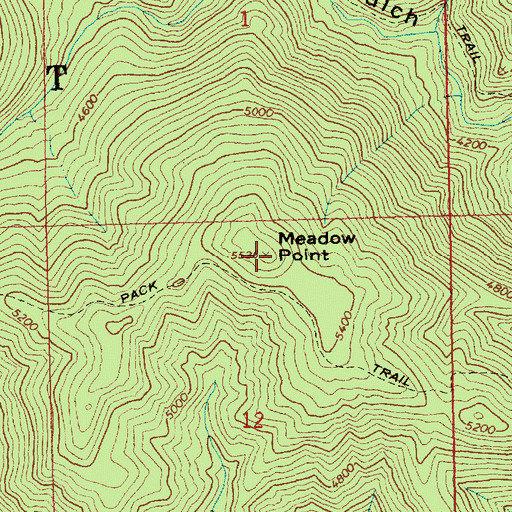 Topographic Map of Meadow Point, ID