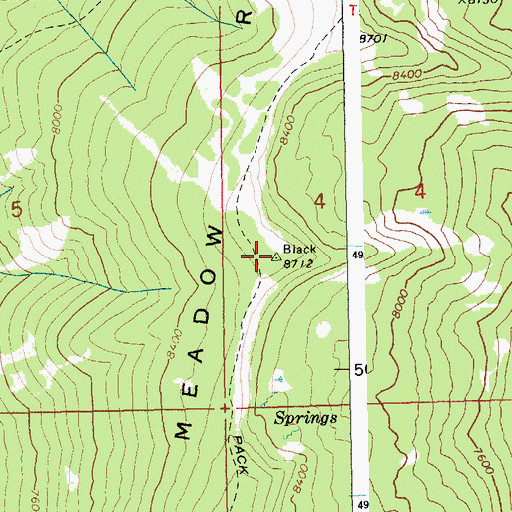 Topographic Map of Meadow Ridge, ID