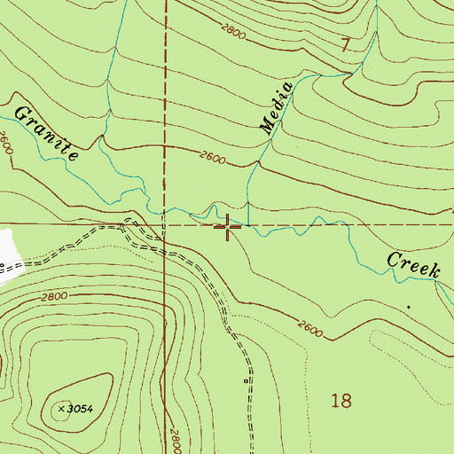 Topographic Map of Media Creek, ID